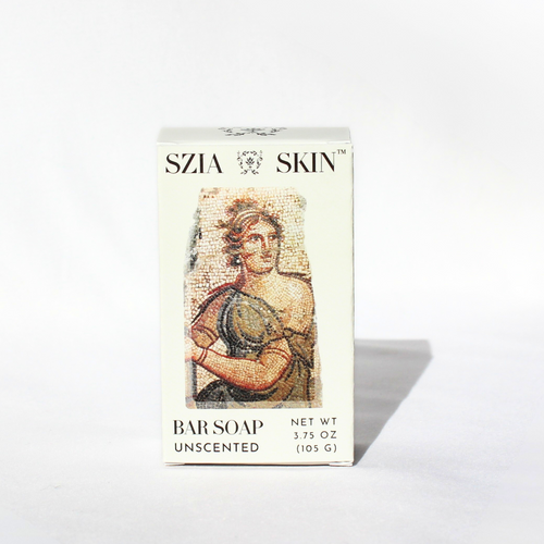 Szia Skin bar soap packaging on a white background